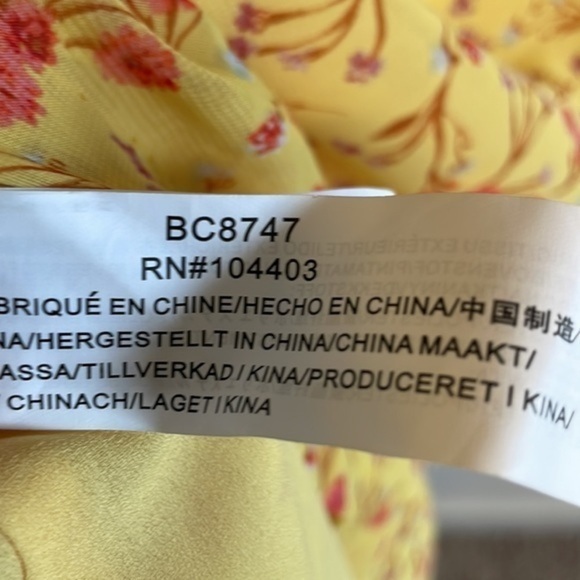 J.O.A. Just One Answer Puff Sleeve Midi Dress Women’s Size Medium Floral Yellow - Picture 11 of 11